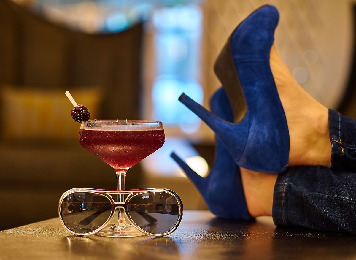 blue suede shoes and a cocktail at The Guest House at Graceland