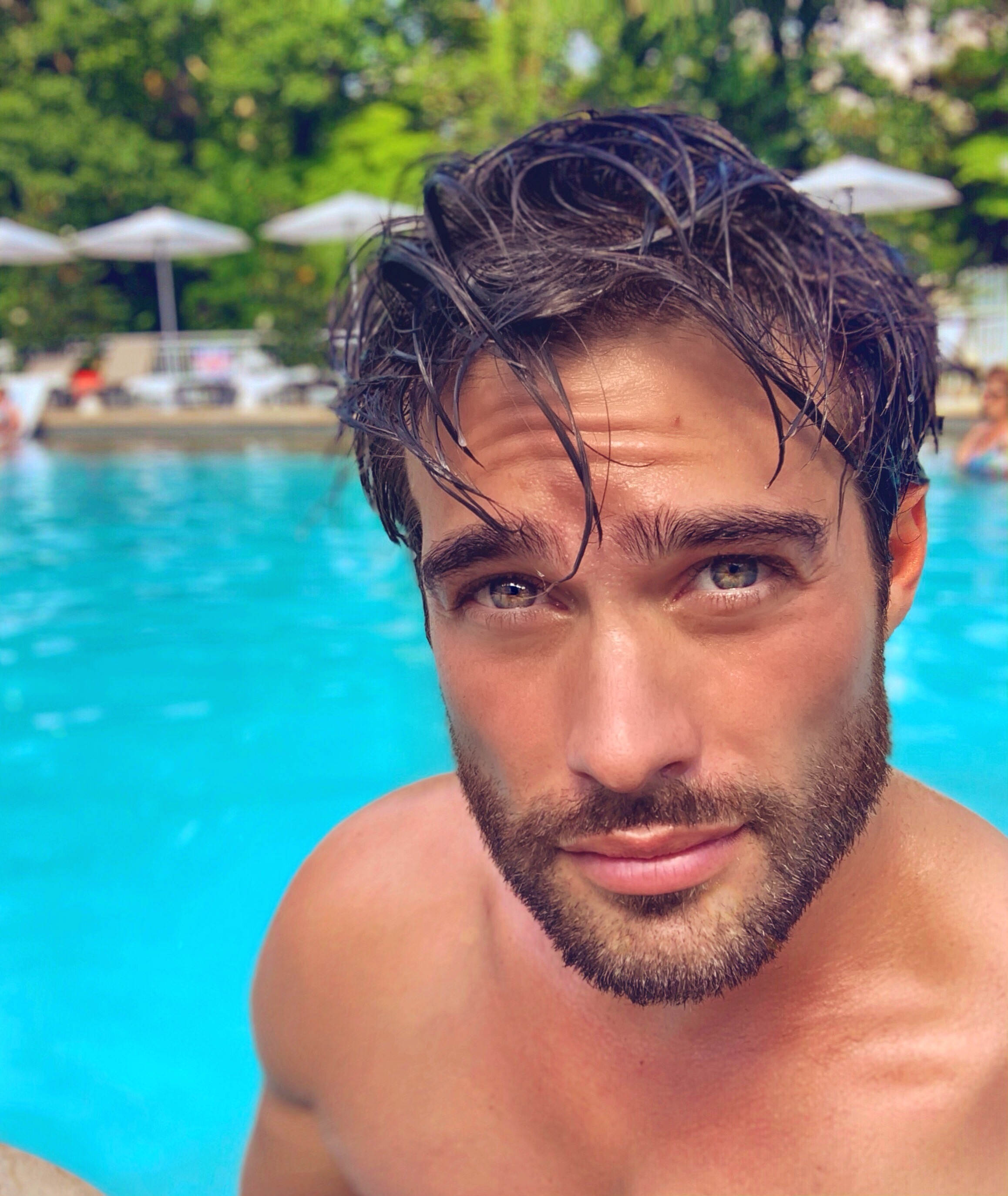Rodrigo Guirao at the pool at The Guest House at Graceland