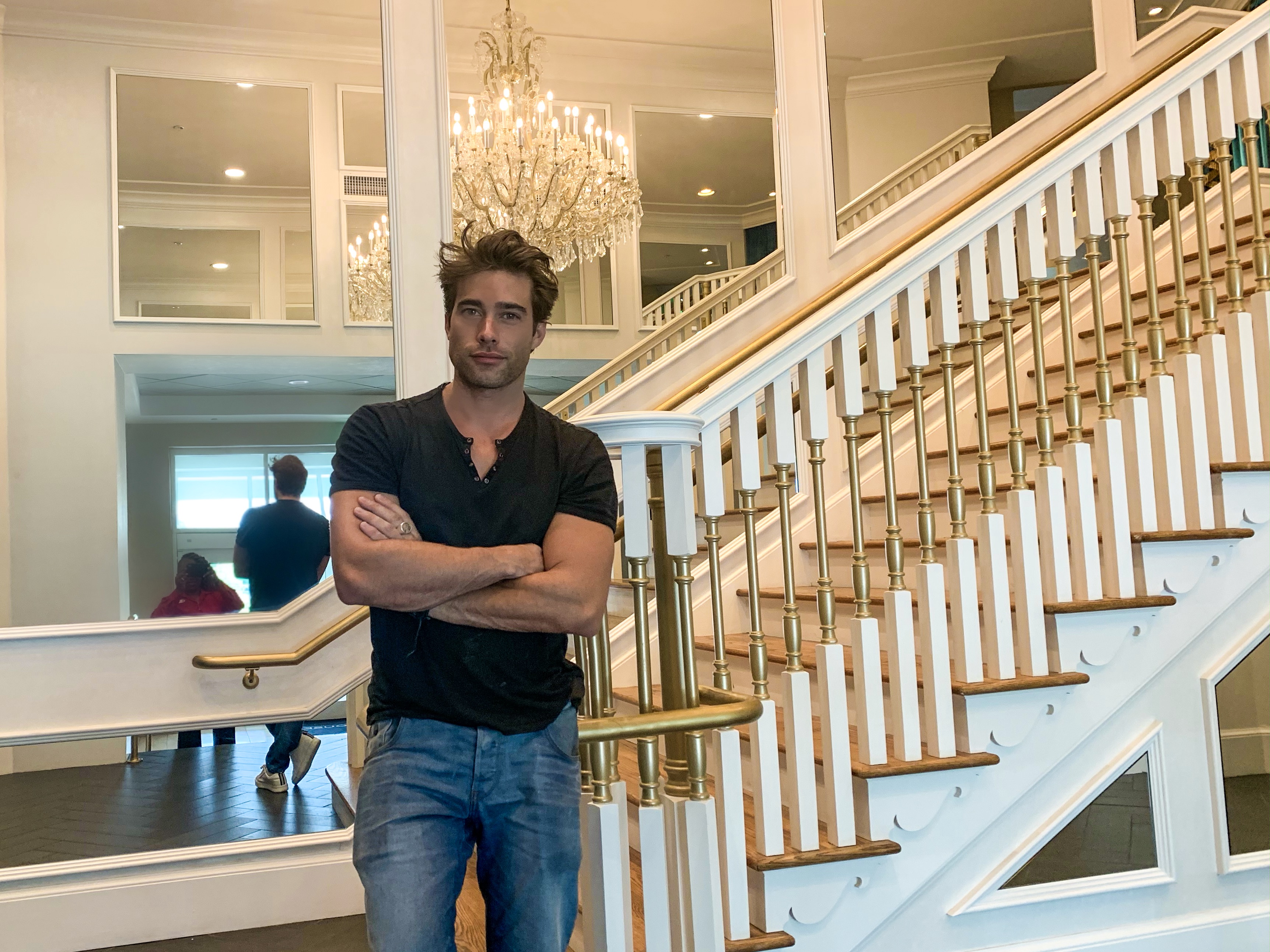 Rodrigo Guirao at The Guest House at Graceland by Elvis stairs
