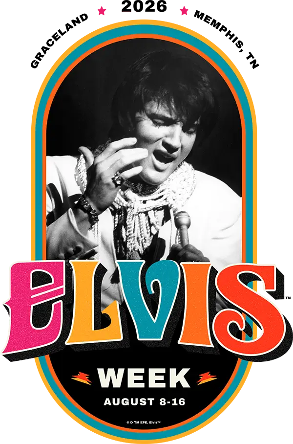 Elvis Week 2026 Vertical Transparent Black Logo